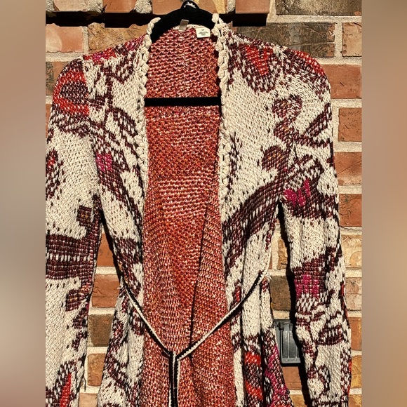 Moth for Anthropologie Sweater With Crochet Edging and Pom Pom Tie Belt. 
Size M - Picture 11 of 12